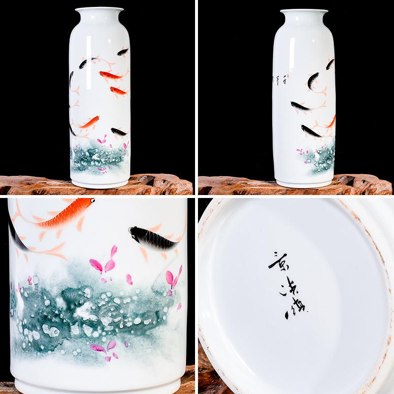 Jingdezhen ceramic vase sitting room adornment hand - made more new Chinese style household adornment TV ark, furnishing articles every year