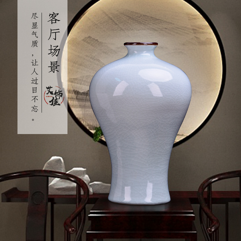 Jingdezhen ceramic vase furnishing articles sitting room flower arranging imitation up crack new Chinese TV ark, rich ancient frame ornaments