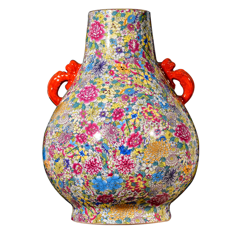 Jingdezhen ceramics archaize ears flower of large vases, Chinese style living room porch home furnishing articles