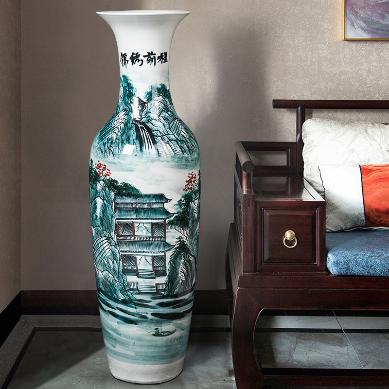 Jingdezhen ceramics hand - made porcelain sitting room be born bright future of the big vase decoration to the hotel TV ark, furnishing articles