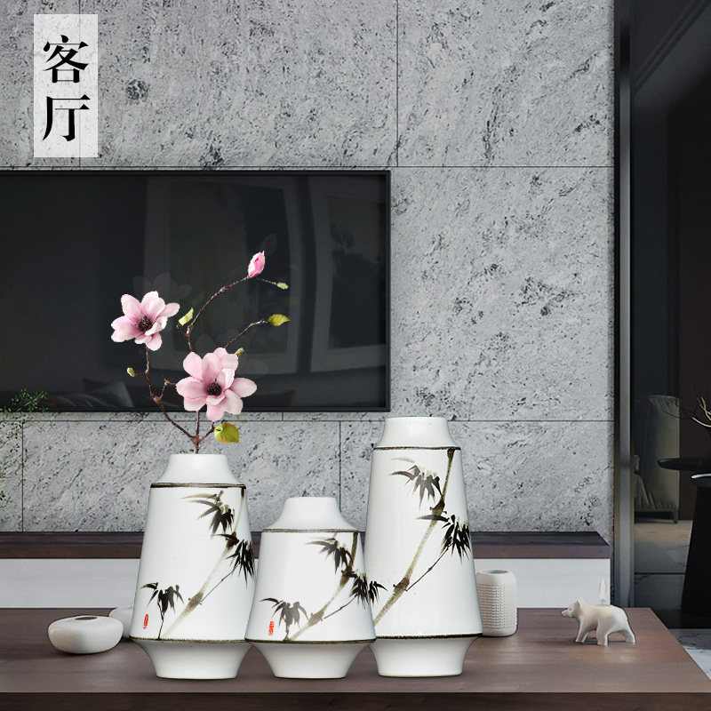 Jingdezhen ceramic flower arranging dry flower vase of new Chinese style household to decorate the living room TV ark, wine handicraft furnishing articles