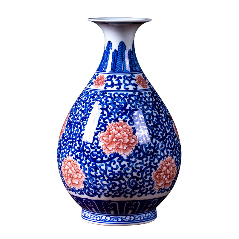 Jingdezhen porcelain vases, antique hand - made porcelain youligong furnishing articles sitting room TV cabinet craft gift collection