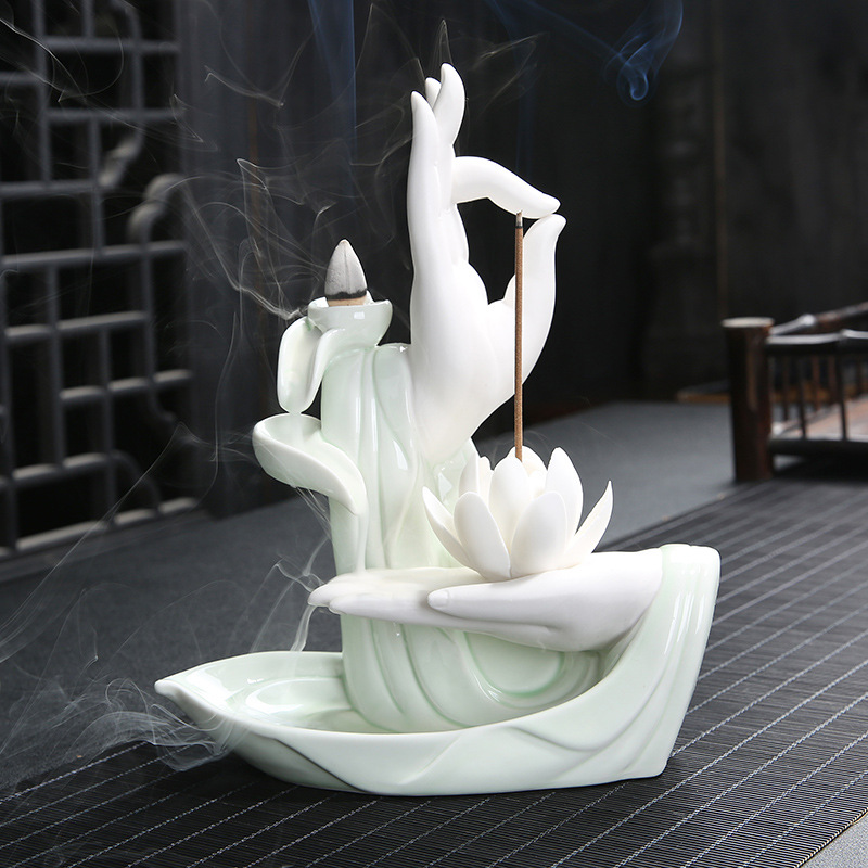 Ceramic backflow censer bergamot insert large lotus fragrance home sitting room ta head of zen furnishing articles of handicraft