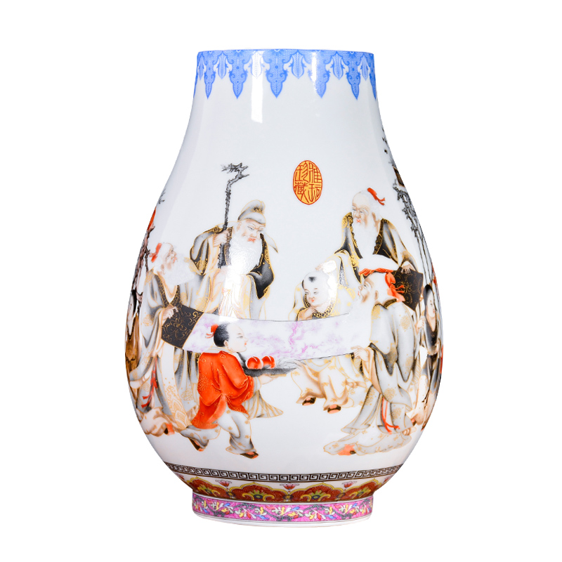 Jingdezhen ceramics powder enamel vase furnishing articles home Chinese flower arranging the sitting room porch wine TV ark, adornment