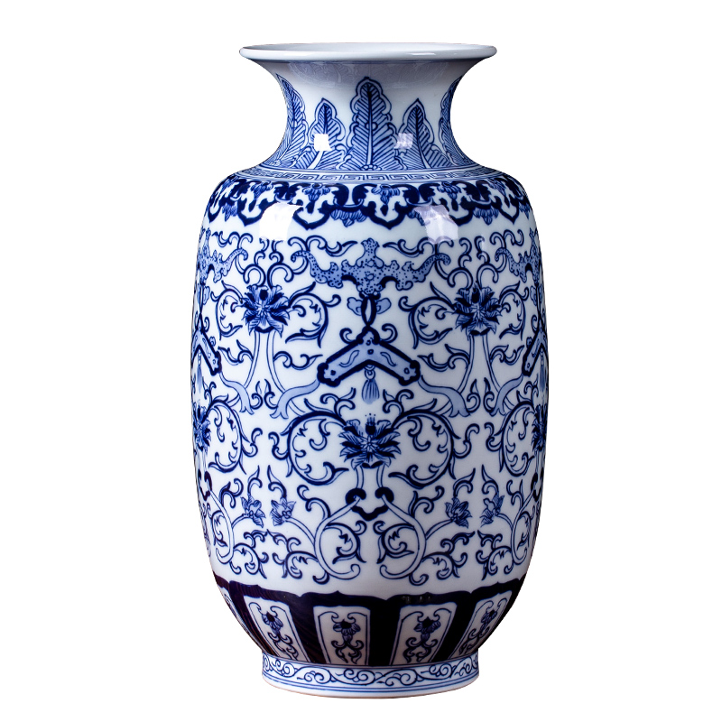 Jingdezhen ceramic blue ferro, flower arranging, the sitting room porch place vase household wine collection gifts crafts