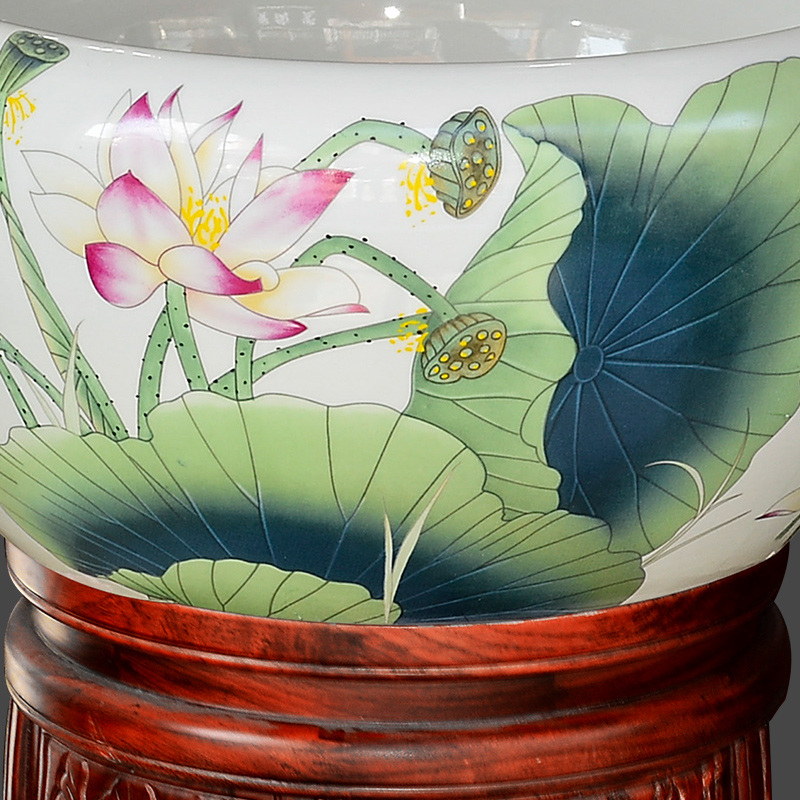 Jingdezhen ceramic fish tank is big sitting room ground large domestic hotel company brocade carp fish tank aquarium water