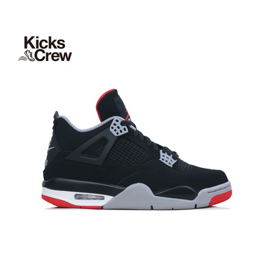 kickscrew Air Jordan 4 Bred AJ4乔4 黑红 男子篮球鞋