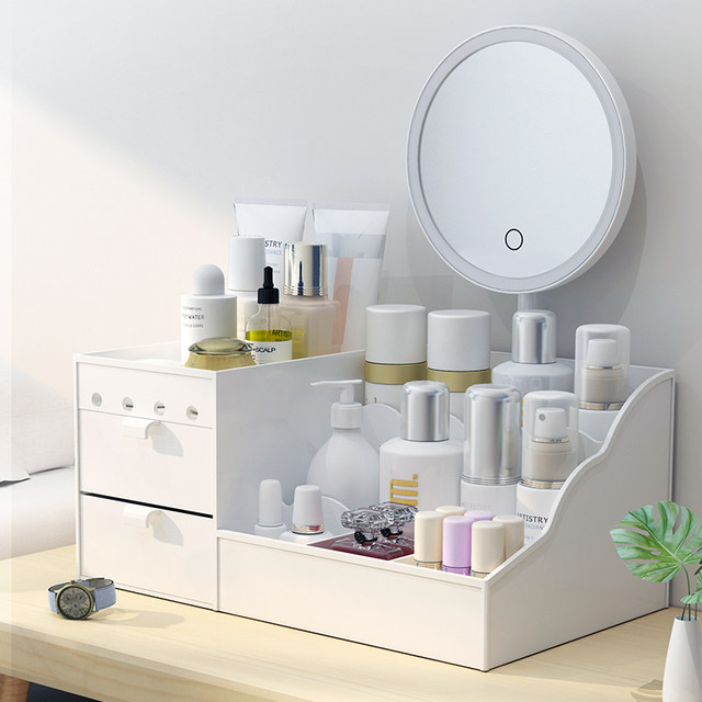 Drawer-type cosmetic storage box dormitory finishing skin care desktop dressing table plastic mask lipstick rack Drawer-type cosmetic storage box dormitory finishing skin care desktop dressing table plastic mask lipstick rack
