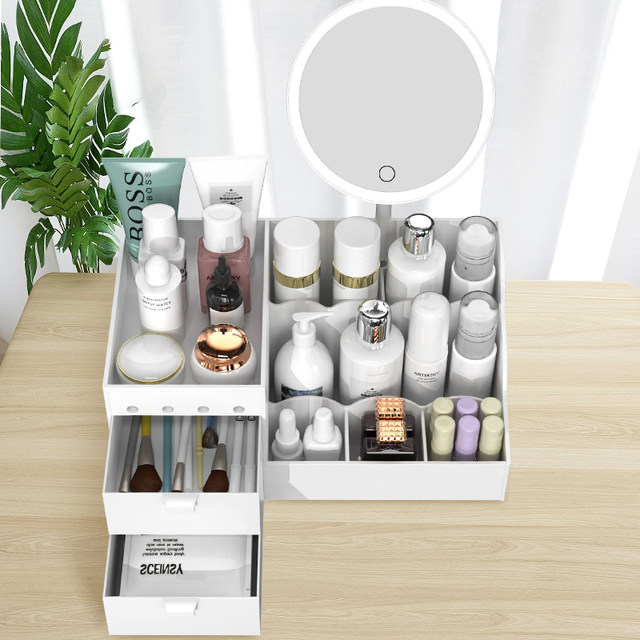 Drawer-type cosmetic storage box dormitory finishing skin care desktop dressing table plastic mask lipstick rack Drawer-type cosmetic storage box dormitory finishing skin care desktop dressing table plastic mask lipstick rack