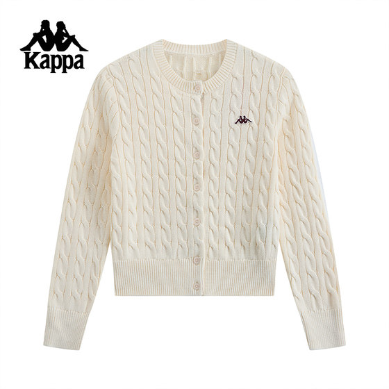 Kappa Kapa back-to-back cardigan sweater for ladies 2025 new retro cotton braided jacket top for women Kappa Kapa back-to-back cardigan sweater for ladies 2025 new retro cotton braided jacket top for women