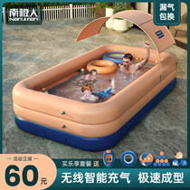 Children's swimming pool home with baby folding swimming bucket