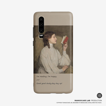 Original reading girl iPhone11promax mobile phone shell xr full edging 7 silicone soft shell 8plus Huawei mate20 P30pro girls Apple X anti-fall