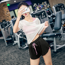 Summer sports suit yoga loose high-end fashion sexy womens quick-dry running shorts gym short sleeve