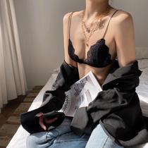 Ultra-thin Vimi underwear front buckle French sexy lace breathable small breast back triangle cup bra without steel ring bra