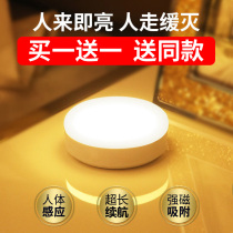 Intelligent human body induction night light led wireless intelligent light control Infrared home aisle Rechargeable automatic voice control Light control Corridor corridor wall light Night bathroom night light