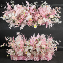 New wedding wedding hall simulation silk flower road guide flower row garden row flower Road lead potted flower long flower Flower Ball