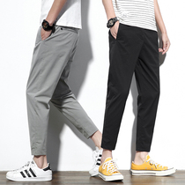 Pants Mens Summer Slim Fit Ice 9 Pants Straight Barrel Loose 100 Hitch Men Casual Pants Spring Autumn Style Mens Pants