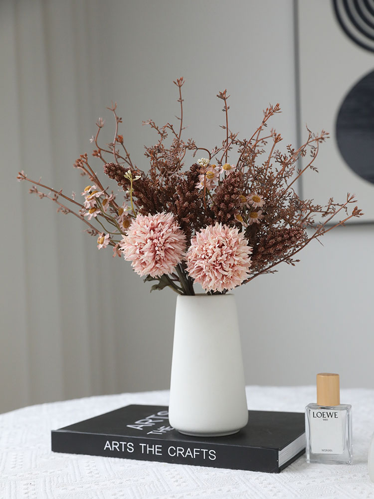 Little Daisy Chrysanthemum Artificial Bouquet Dried Flower and Fake Flower Furnishings Advanced Living Room Dining Table Floriculture Flower Arrangement Furnishings Ornaments