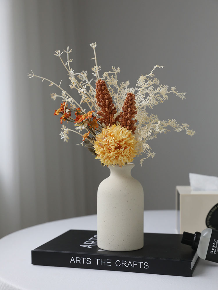 Little Daisy Chrysanthemum Artificial Bouquet Dried Flower and Fake Flower Furnishings Advanced Living Room Dining Table Floriculture Flower Arrangement Furnishings Ornaments