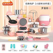 Mini small kitchen can cook cooking can be genuine cooking full suit children real version small kitchenware girl toy over home