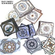 Self-adhesive ceramic tile diagonal paste waterproof floor decoration floor wear-resistant beautification sticker living room floor tile decoration corner sticker