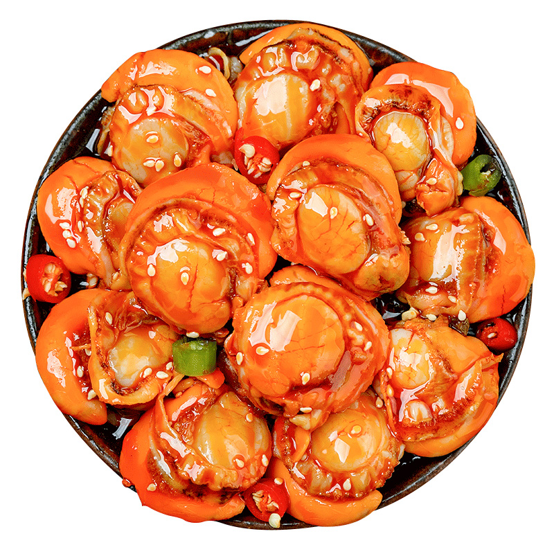 拍两罐38麻辣蒜蓉即食扇贝肉