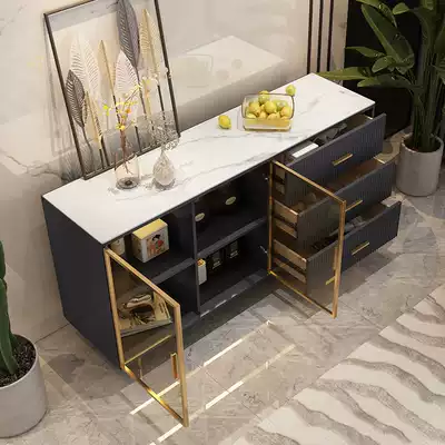 Italian light luxury Rock board dining cabinet entrance storage cabinet living room simple wine cabinet dining room multifunctional modern small apartment