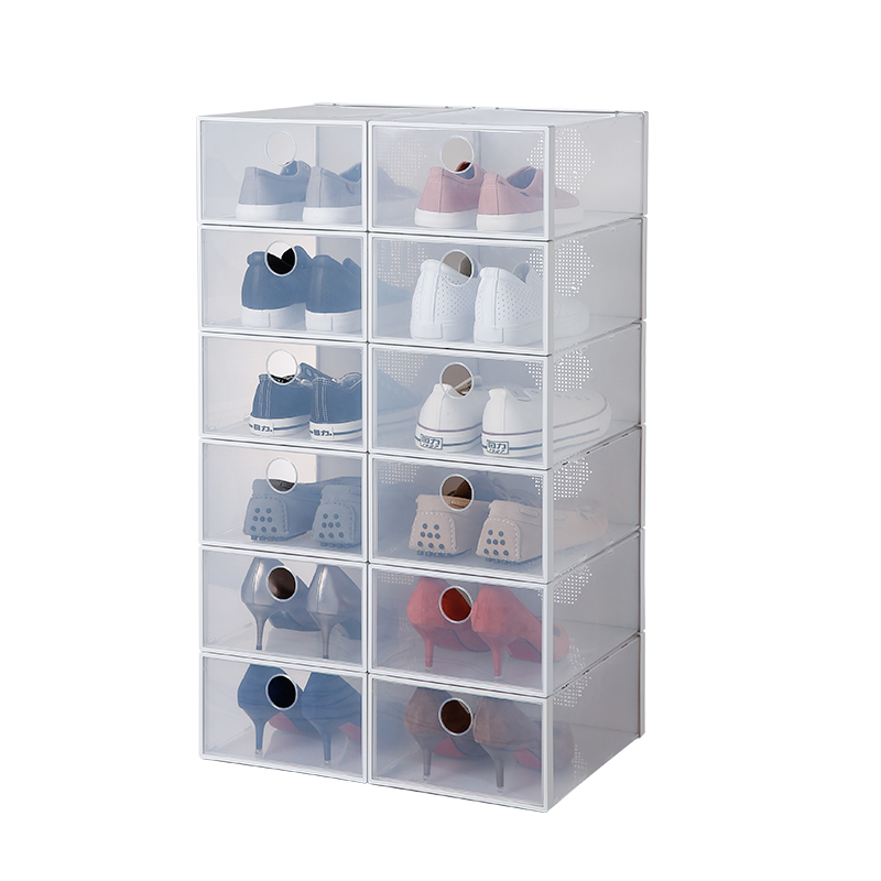 tenma tianma co., ltd. flip-top plastic shoe box, combinable shoe storage box, guest shoe cabinet, 12 pas