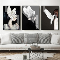 Light luxury woman sexy decorative painting bar hotel background wall mural modern restaurant art personality character hanging painting