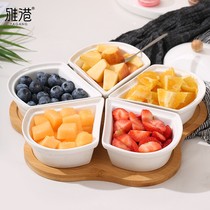 Ceramic split dried fruit plate creative modern living room fruit plate household simple fruit plate European snack plate salad plate