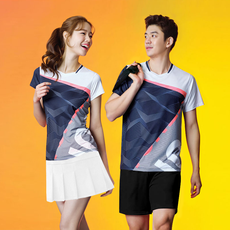 Summer new badminton suit suit men's and women's sports game training team suit Tennis table tennis suit customization