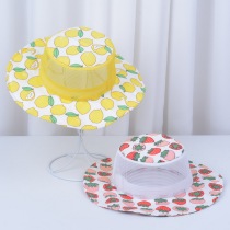 Summer baby fishermans hat breathable childrens net cap fruit big eaves sunscreen sunshade boys and boys hat childrens basin hat