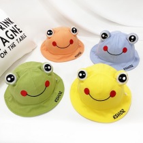 Baby fisherman hat cartoon cute frog hat infant cute hat male and female child basin cap child personality hat