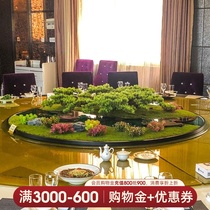 Chinese hotel table big round table ornaments in the middle decoration flower decoration turntable decoration flower plate scenery micro landscape Jiangnan