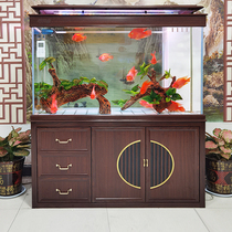 Large landing exemption in the living room of the Jiangcai Super White Fish Tank Chinese screen goldfish tank bottom filter fish tank