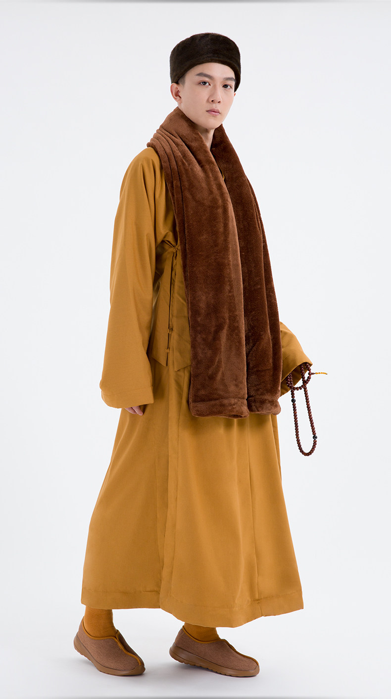 觉牌僧服冬季绒棉袄长褂僧袍大褂僧衣出家僧人和尚服保暖小褂