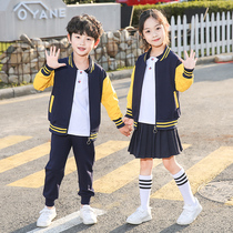 Kindergarten Garden Clothing Spring Autumn Clothing Inglém Wind Pure Cotton Elementary School Childrens School Uniform Childrens School Suit Games Three Sets