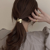 Brief Light Face Retro Hair Ring Head Rope Girl Net Red Ins Clip Head Accessories Rear Brain Spoon Leather Fascia Head Temperament Hair Clip