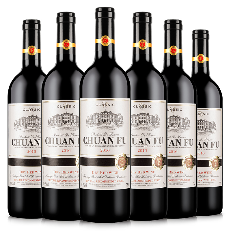 川富法国进口赤霞珠干红葡萄酒劵后99元包邮