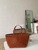 Dragon D French style leather large-capacity womens bag handmade cowhide woven bag womens bag