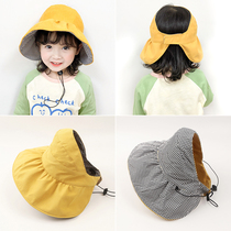 Baby sun visor girls summer new fashion big brim beach empty top hat Childrens hat sunscreen sun hat