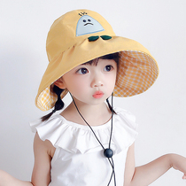 Childrens hat sunhat Summer girls cool hat sunscreen hat baby empty top sun hat big hat peak anti-UV rays