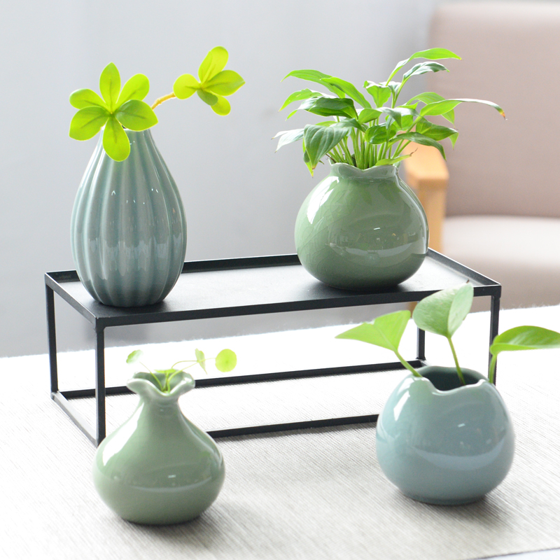 Modern creative little sitting room adornment flowers fresh celadon vase household furnishing articles grass cooper hydroponic flowers in the container