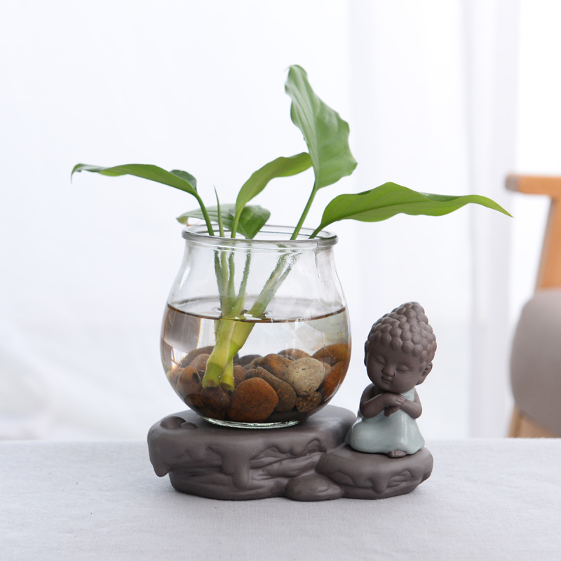 Water have other ceramic flower pot glass vase monk zen furnishing articles white palm lucky bamboo grass cooper hydroponic container