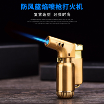 Creative Windproof Gas Lighter Inflatable Ignitor Cigar Spray Gun Moxibustion Point Fragrant Barbecue Straight Punch Lighter