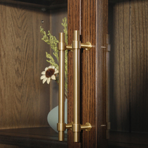 Retro Brass Handle Cabinet Drawer Wardrobe Door Golden Brief Metal Modern Full Copper Solid Double Holes Small Handle
