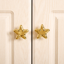 Brass Light Lavish Lovely Cloud Moon Star Handle Children Room Cartoon Cupboard Door Wardrobe Drawers Golden Handle
