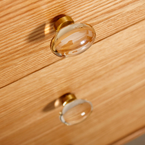 Nordic minimalist crystal brass pull handle single-hole drawer wardrobe door handle cabinet light extravagant modern small handle handle