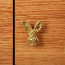 Nordic modern brass solid handle Light luxury retro Japanese simple drawer wardrobe door animal art handle