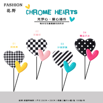 Flower wild 520 Crow heart love plug-in Flower Bouquet decoration Tanabata gift flower box floral packaging materials